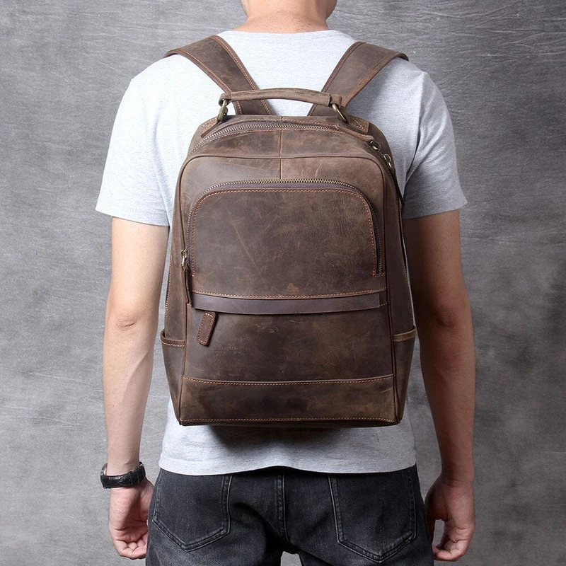 Crazy Horse Leather Backpack | TYREE