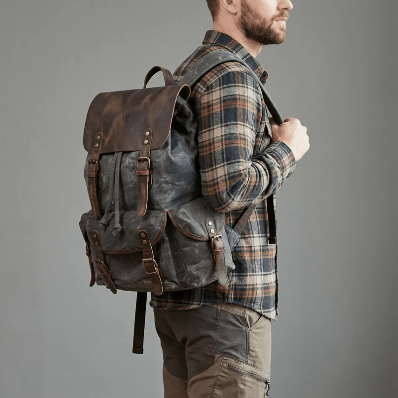 Canvas Leather Backpack | MALMÖ