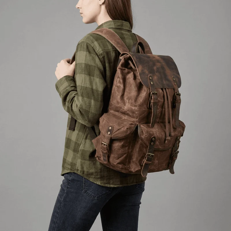 Canvas Leather Backpack | MALMÖ