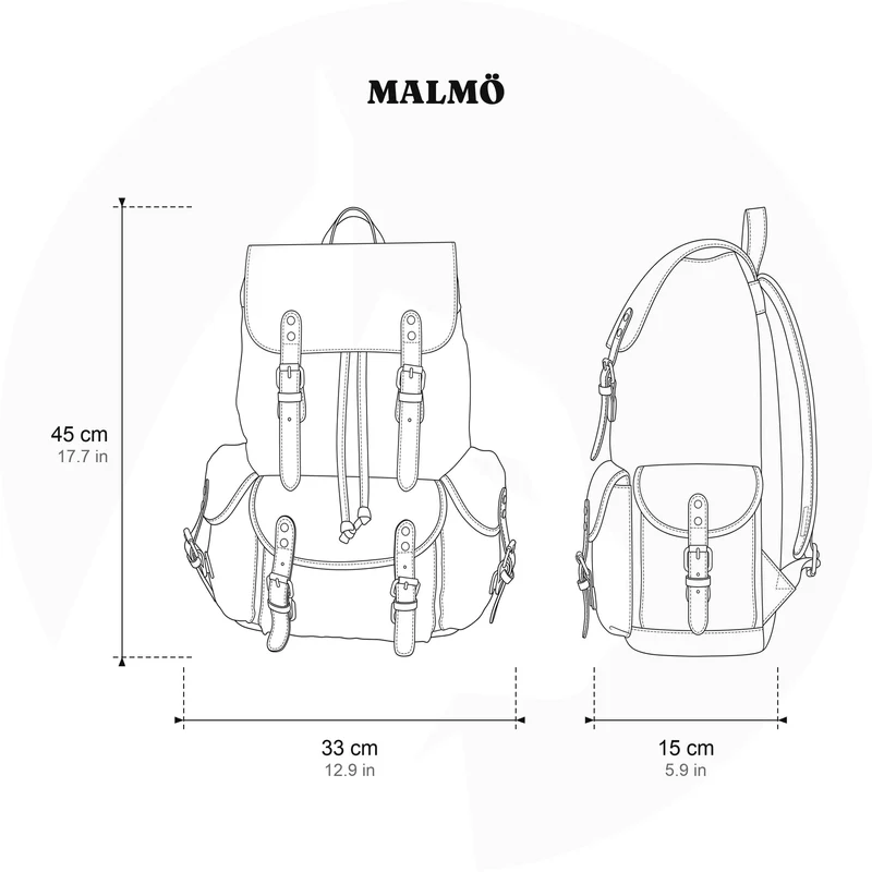 Canvas Leather Backpack | MALMÖ