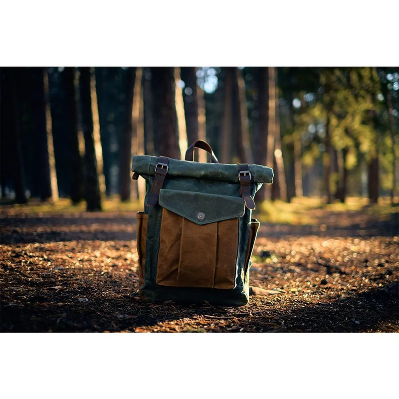Waxed Canvas Roll Top Backpack | LUND