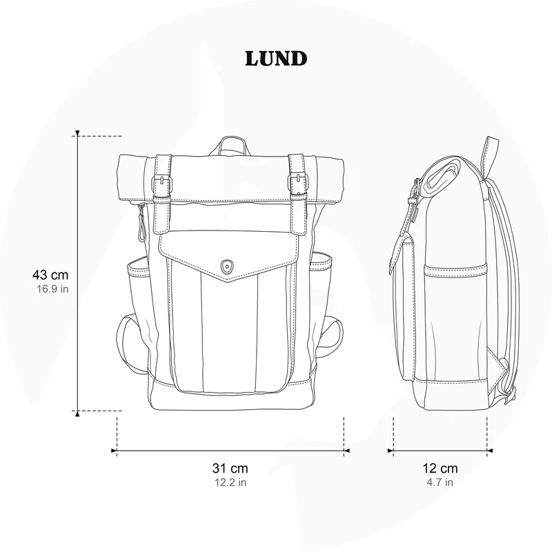 Waxed Canvas Roll Top Backpack | LUND