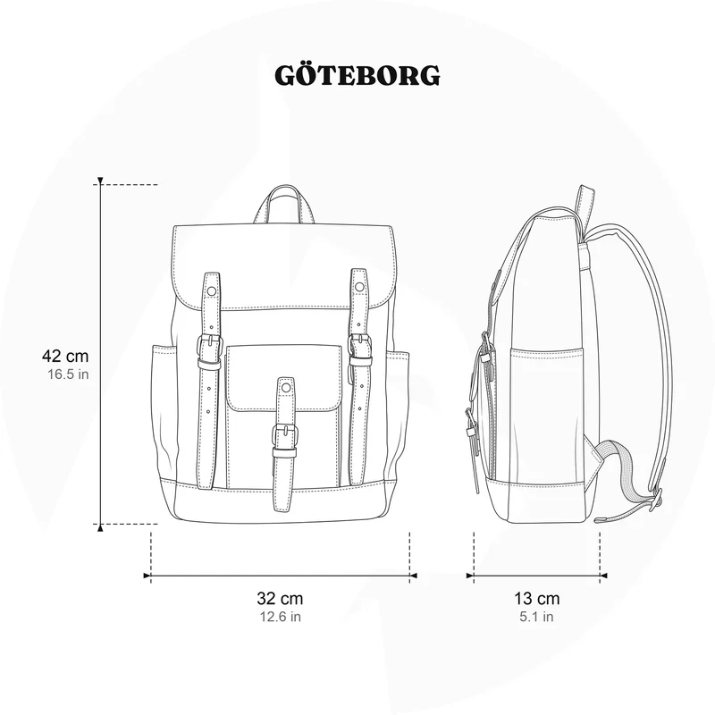 Vintage Laptop Backpack | GÖTEBORG