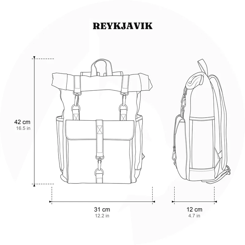 Retro Canvas Rucksack | REYKJAVIK