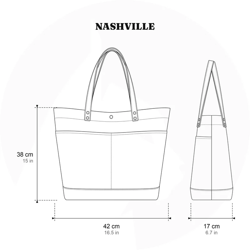Waxed Canvas Tote Bag | NASHVILLE