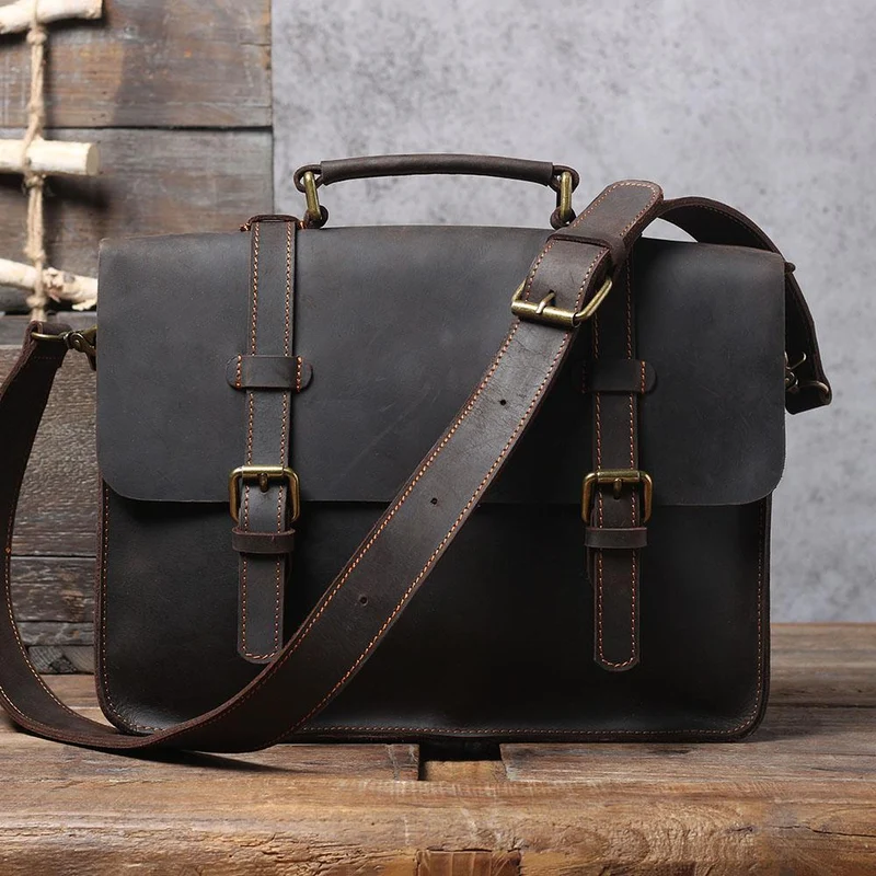 Leather Courier Bag | ZAINA