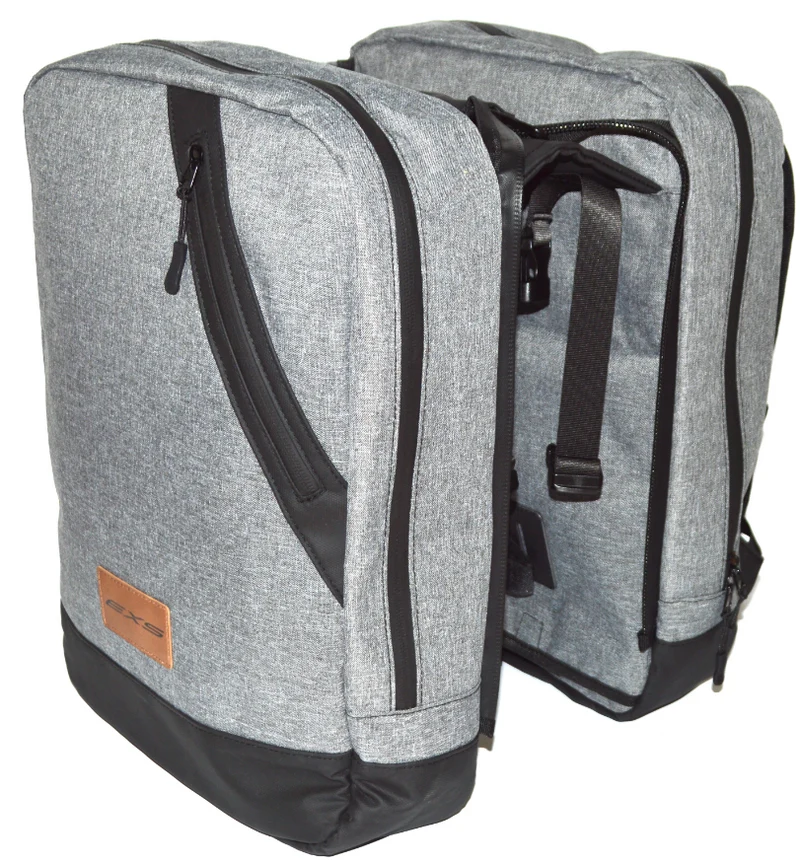 Sacoche arrière double vélo convertible sac à dos EXS 25L