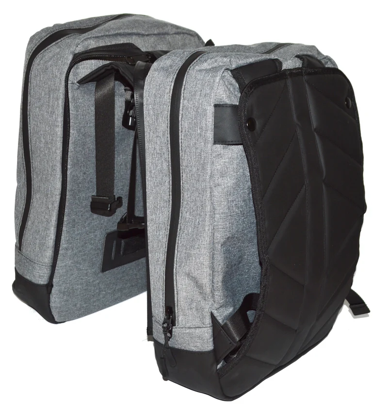 Sacoche arrière double vélo convertible sac à dos EXS 25L