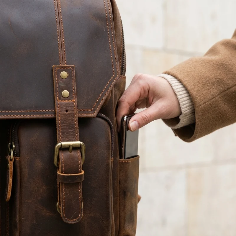 Brown Leather Rucksack | ÅRE