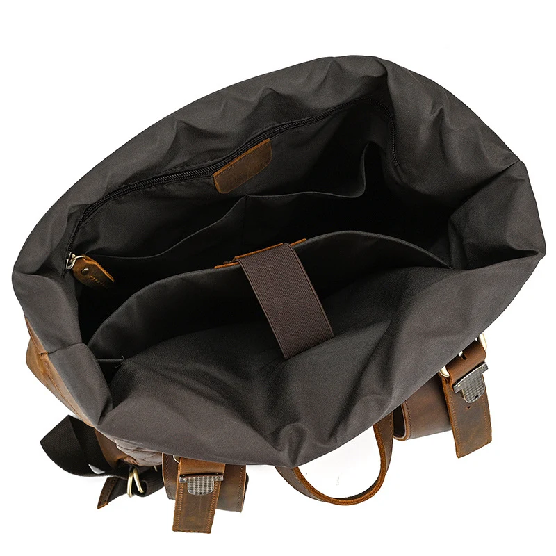 Leather Roll Top Backpack | INDIANA
