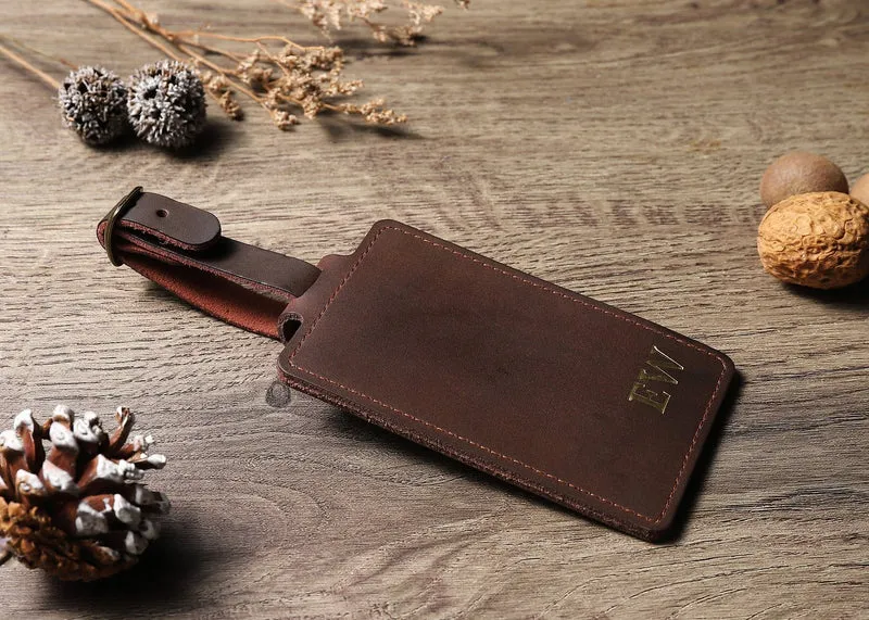 Customisable Leather Luggage Tag
