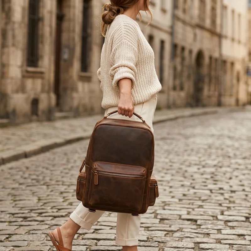 Women's Leather Backpack | AYA