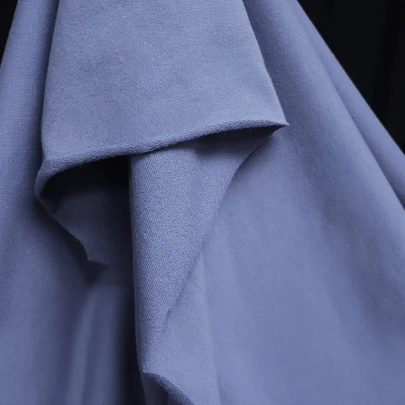 Molleton de coton français | Bleu pervenche foncé | 98 cm | Fin de rouleau