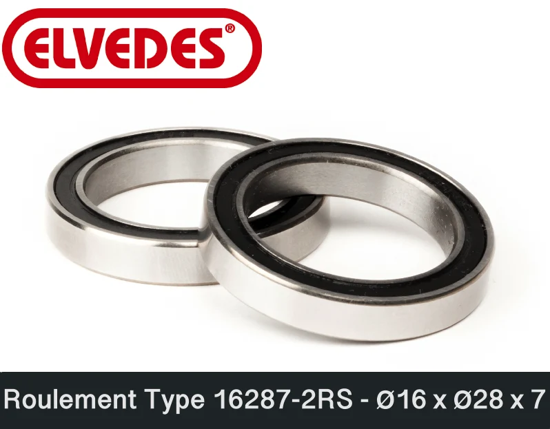 Roulement Elvedes type 16287-2RS - Ø16 x Ø28 x 7