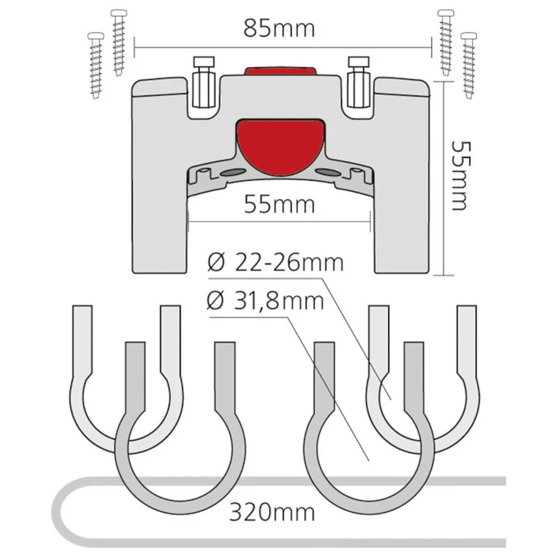 Klickfix Universal Handlebar Support for handlebars