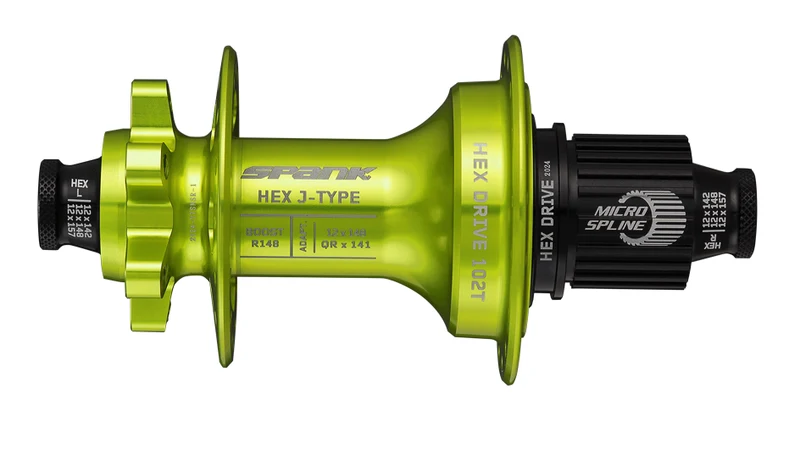 Moyeu arrière Spank HEX J-Type Boost 148 MS, 102T, 32 trous vert