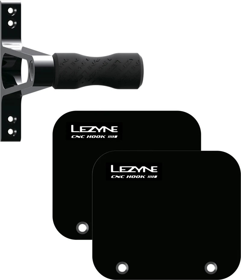 Wall-mounted bike rack with Lezyne CNC aluminum wheel