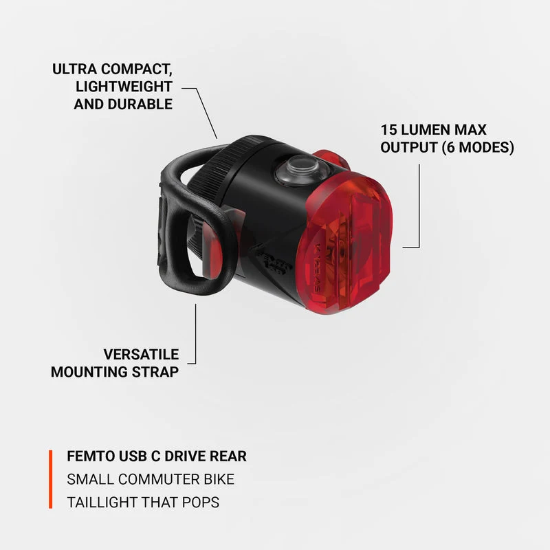 Lezyne Femto USB-C Drive rear bike light