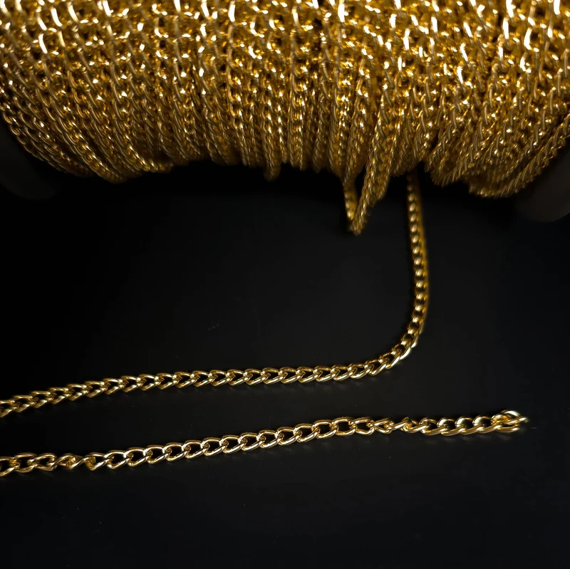 Chaîne de sac en aluminium | Or riche | 3 mm