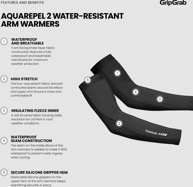 GripGrab AquaRepel 2 water-repellent cycling sleeves