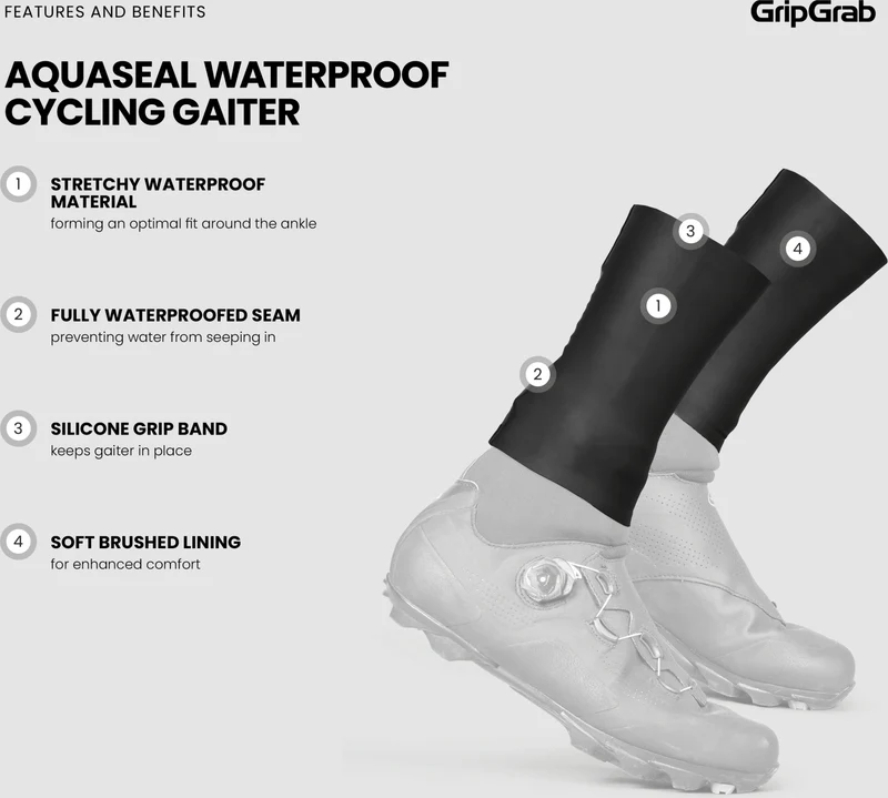 GripGrab AquaSeal waterproof cycling gaiters