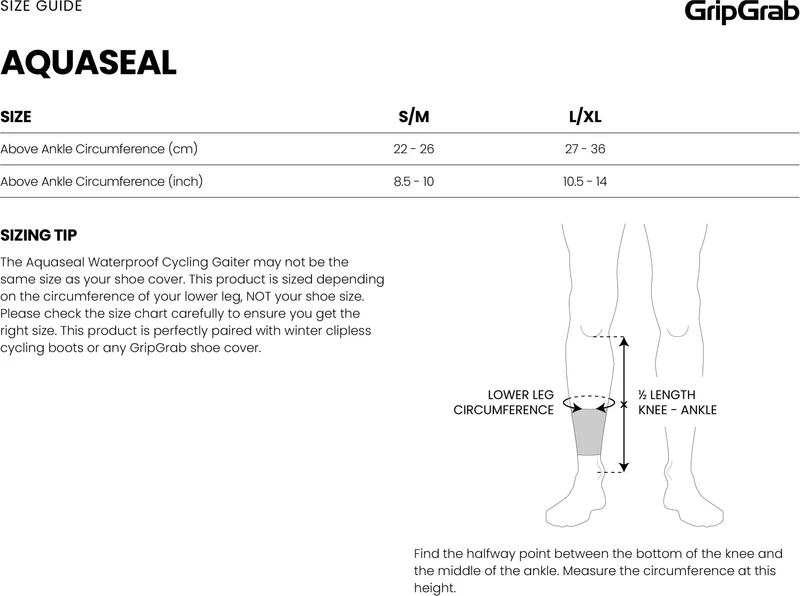 GripGrab AquaSeal waterproof cycling gaiters