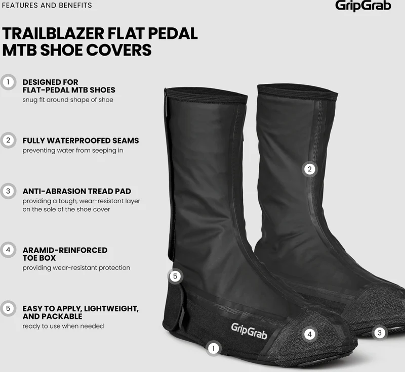 GripGrab TrailBlazer Flat Pedal MTB Shoe Cover