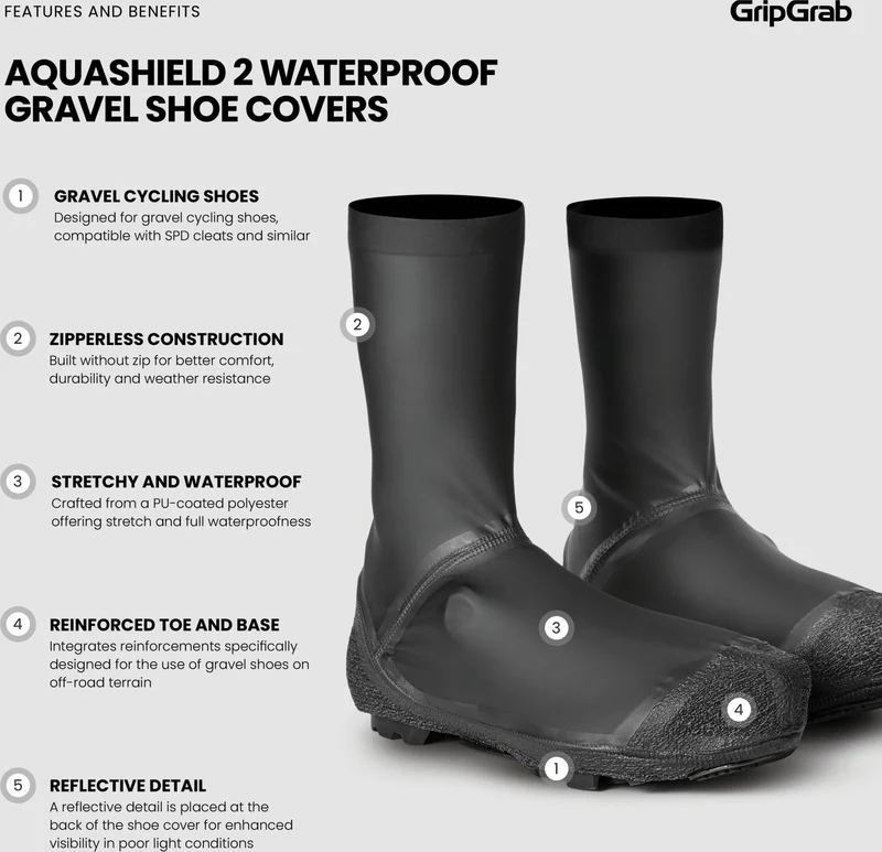 GripGrab AquaShield 2 Waterproof Gravel Shoe Covers