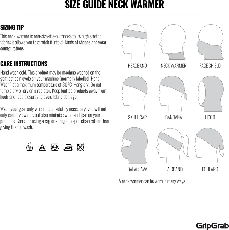 GripGrab multifunctional merino cycling neck warmer