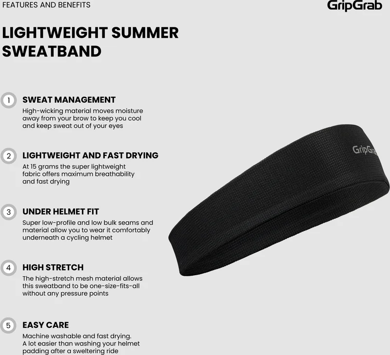 GripGrab lightweight summer cycling headband
