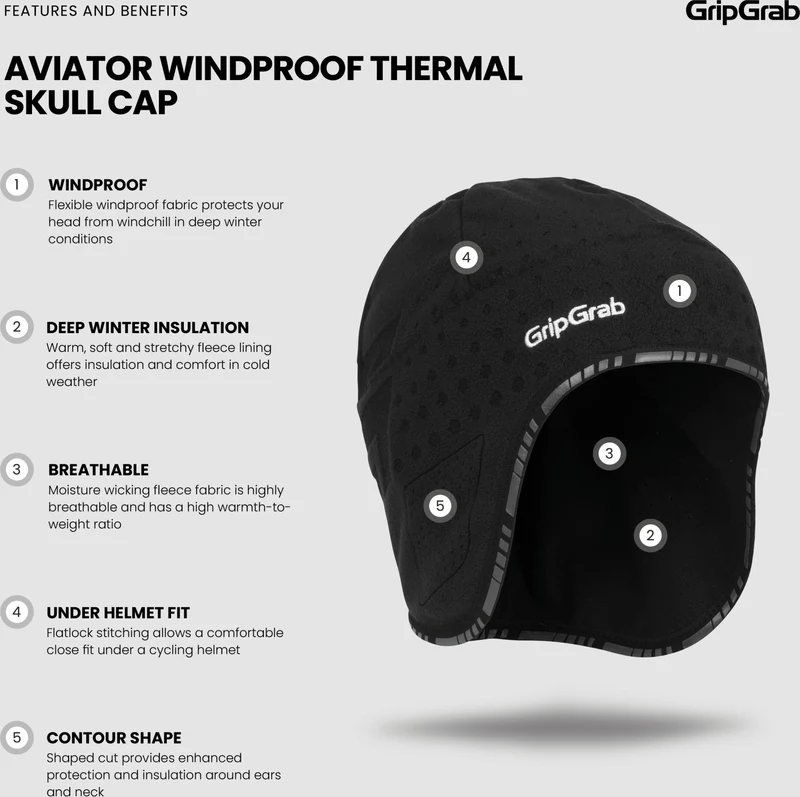 GripGrab Aviator winter windproof cycling hat