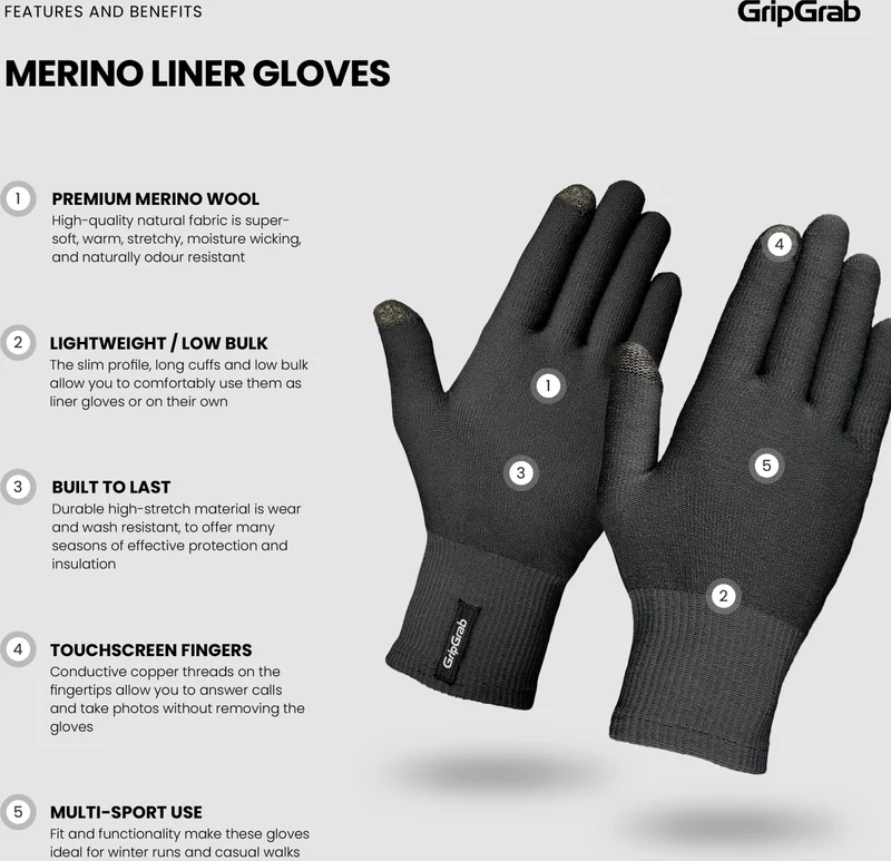 GripGrab Merino Lined Cycling Gloves