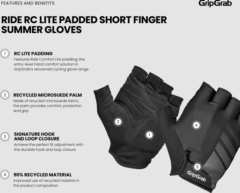 GripGrab Ride RC Lite Padded Cycling Mitts