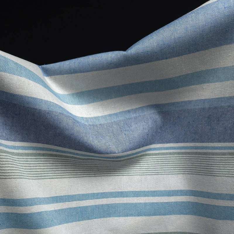 Canevas recyclé à rayures | Vert et bleu | Katia Fabrics