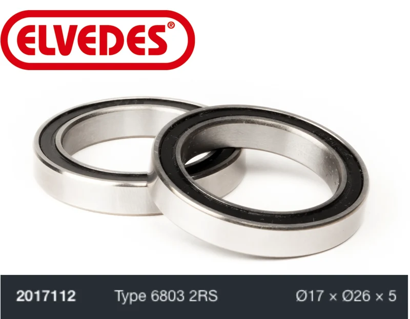 Roulement Elvedes type 6803 2RS Ø17 x Ø26 x 5