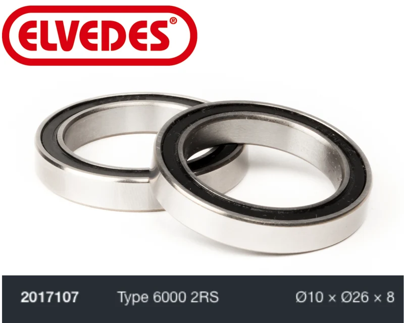 Roulement Elvedes type 6000 2RS Ø10 x Ø26 x 8