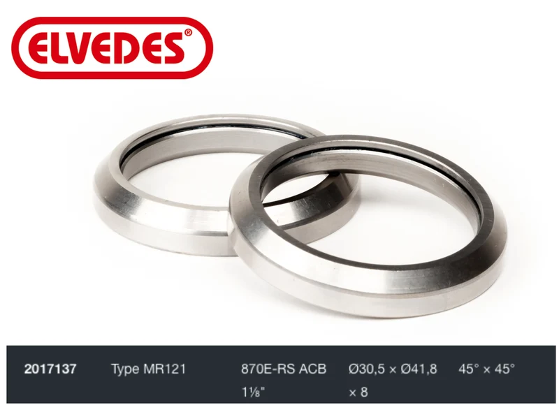 Roulement de jeu de direction Elvedes type MR121 1-1/8" Ø30,5xØ41,8x8 45°x45°
