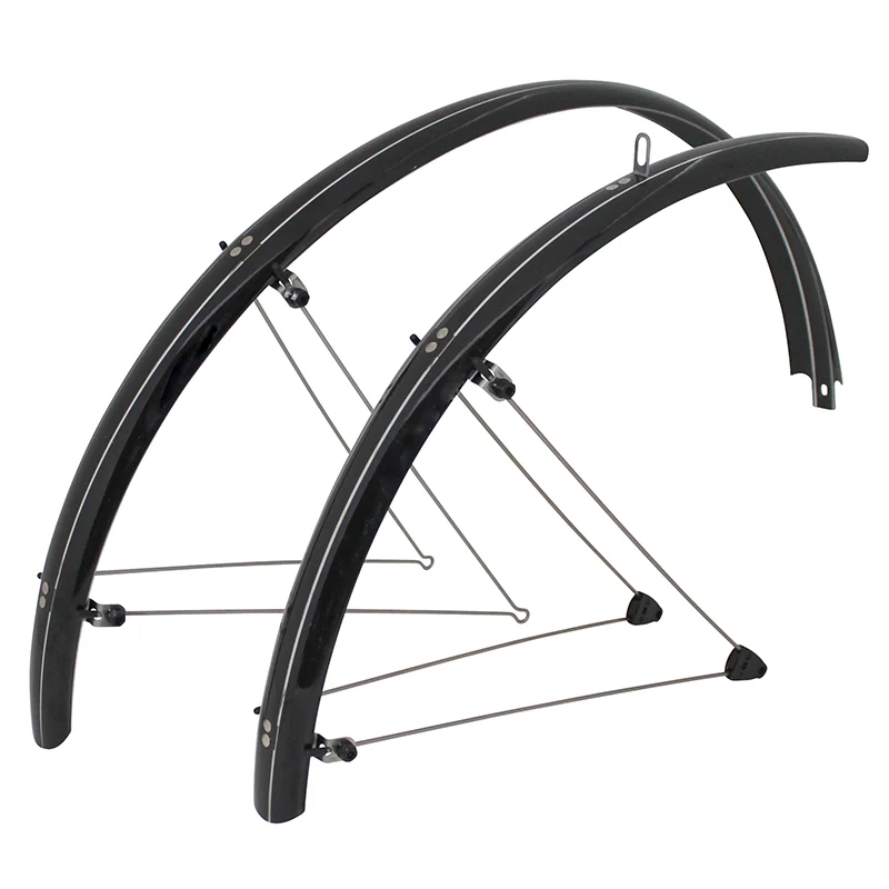 Garde Boue VTT Tringles 28" Stronglight Tour Version E 54 mm Noir Alu-Plastique (Paire) Fixation Safe Clip