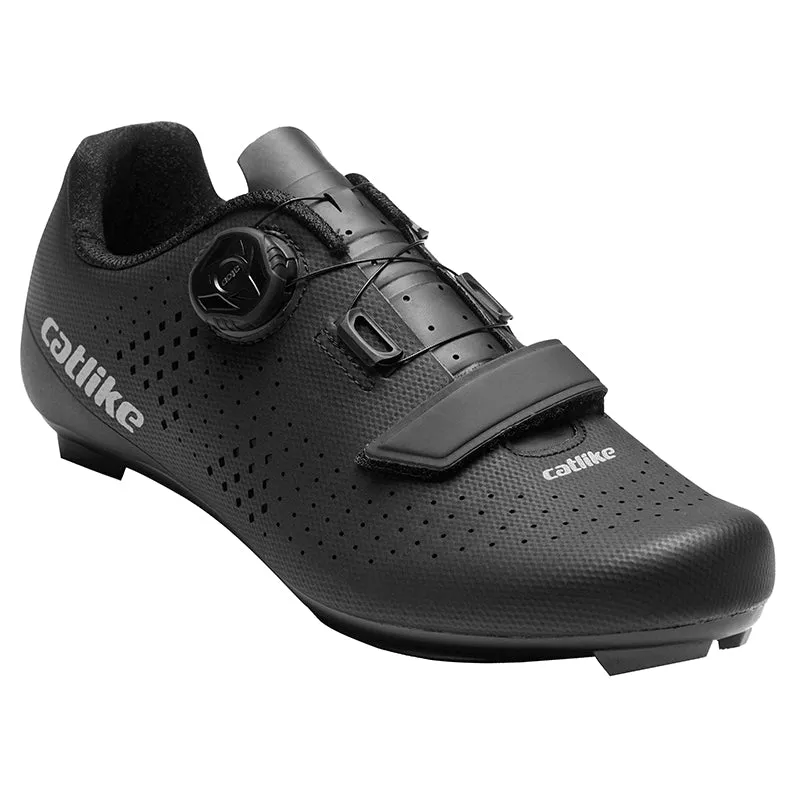 Chaussure Route Catlike Kompact'O R Noir T38 Fixation Molette Micrometrique Atop-Velcro Compatible Look-Shimano (Paire)