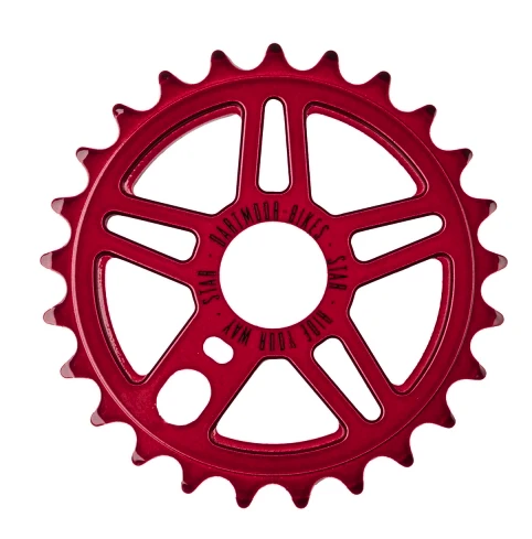 Couronne Dartmoor pour BMX Star alu 7075, 25T, red anod.