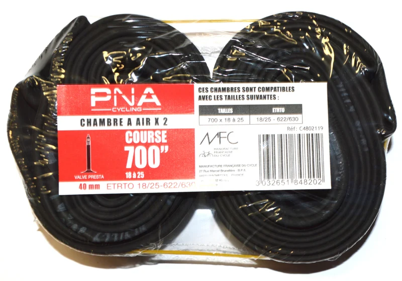 Set of 2 PNA 700 x 18-25 Presta 40mm inner tubes