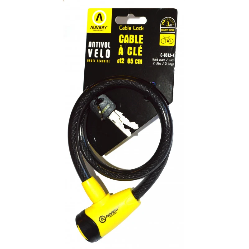 Auvray D12 keyed cable lock