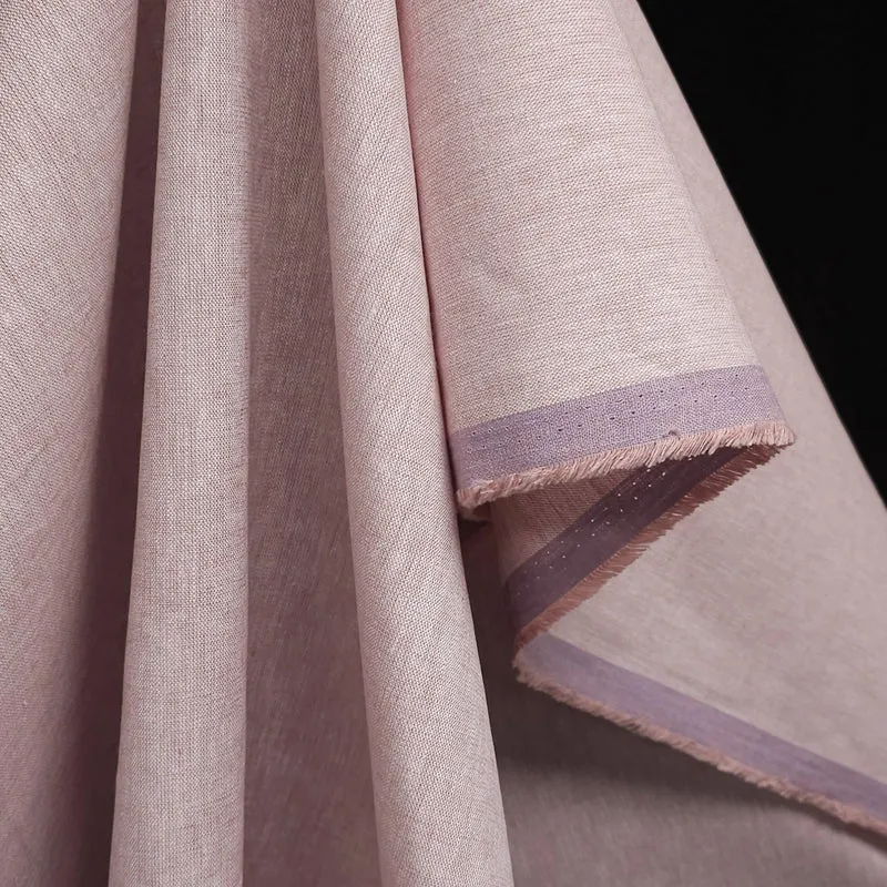 Tissu mélange lin et coton tissé teint