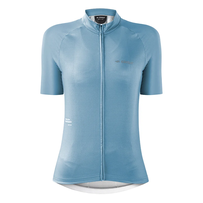 Maillot Gist Lady - Femme Manches Courtes Kin Zip Total Bleu Glace L