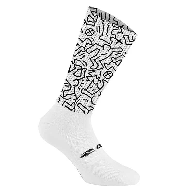 Chaussettes - Socquettes Été Gist Vela Motif Noir Et Blanc 38-42 Antibacterien - Hauteur 20 cm (Paire)