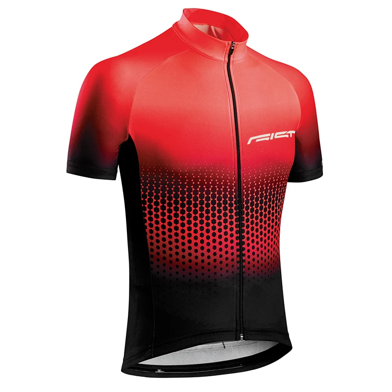 Maillot Gist Été Junior Manches Courtes Zip Total Rouge Degrade 8-10 Ans