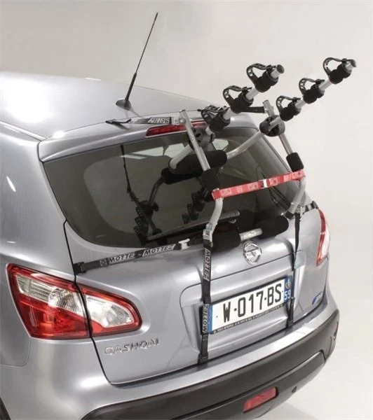 Bike rack on tailgate with straps Mottez Ariane 3 bikes
