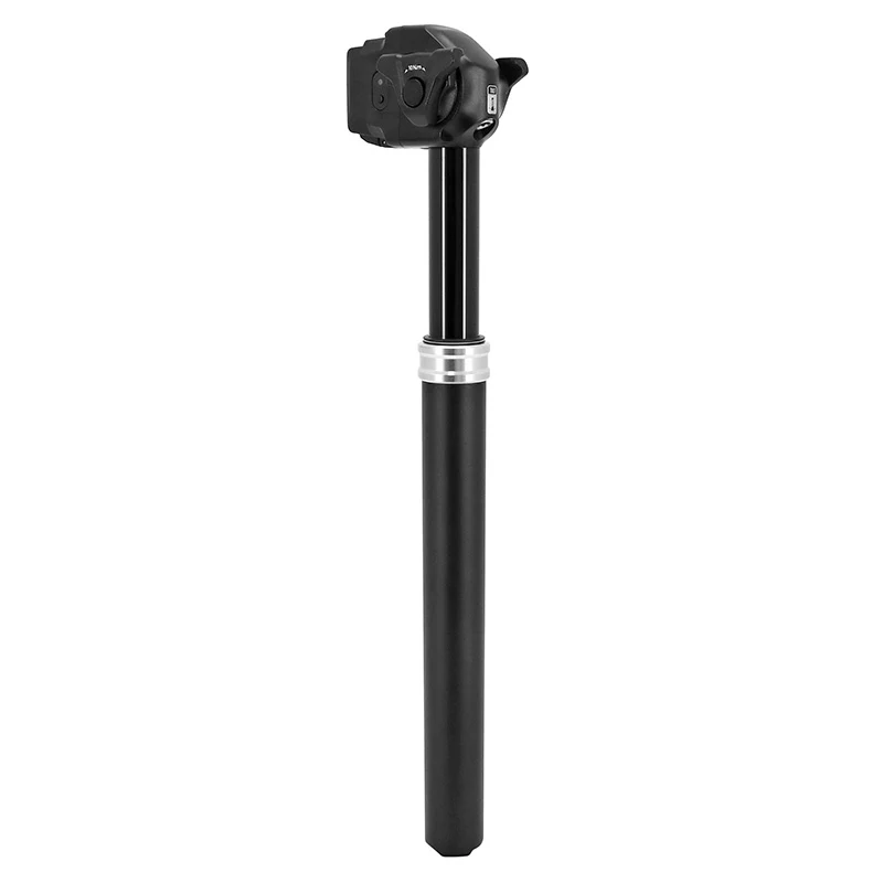 Tige De Selle VTT Télescopique Seekrun S7 Bluetooth Alu Noir Diam. 30,9 L386 mm Débattement Réglable 120 mm Fixation Commande Sur Cintre