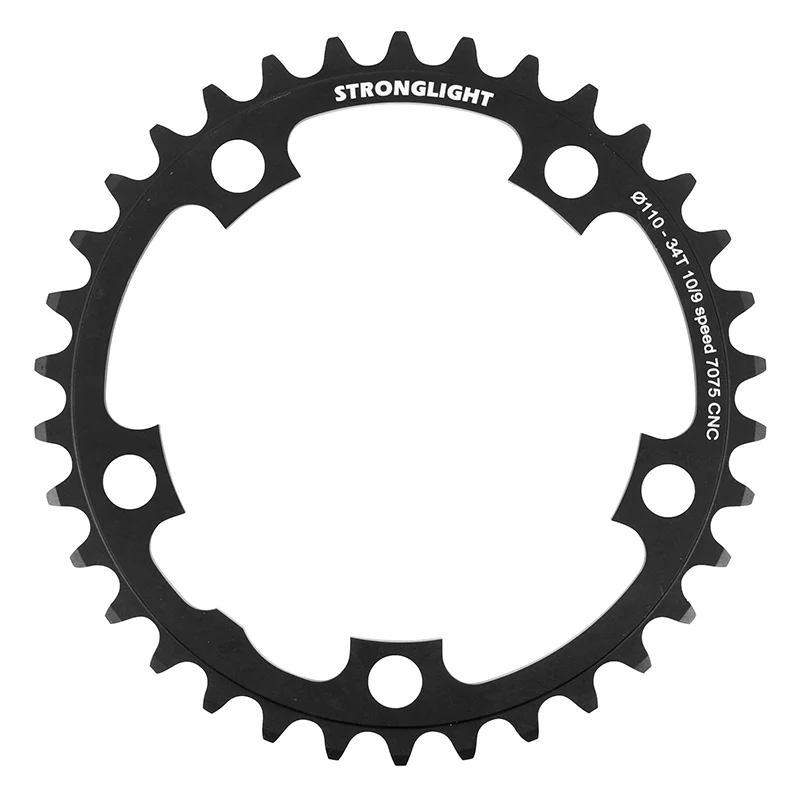 Plateau Route 5 branches Ø 110 Stronglight 34 dents Intérieur Alu Noir 9-10V.