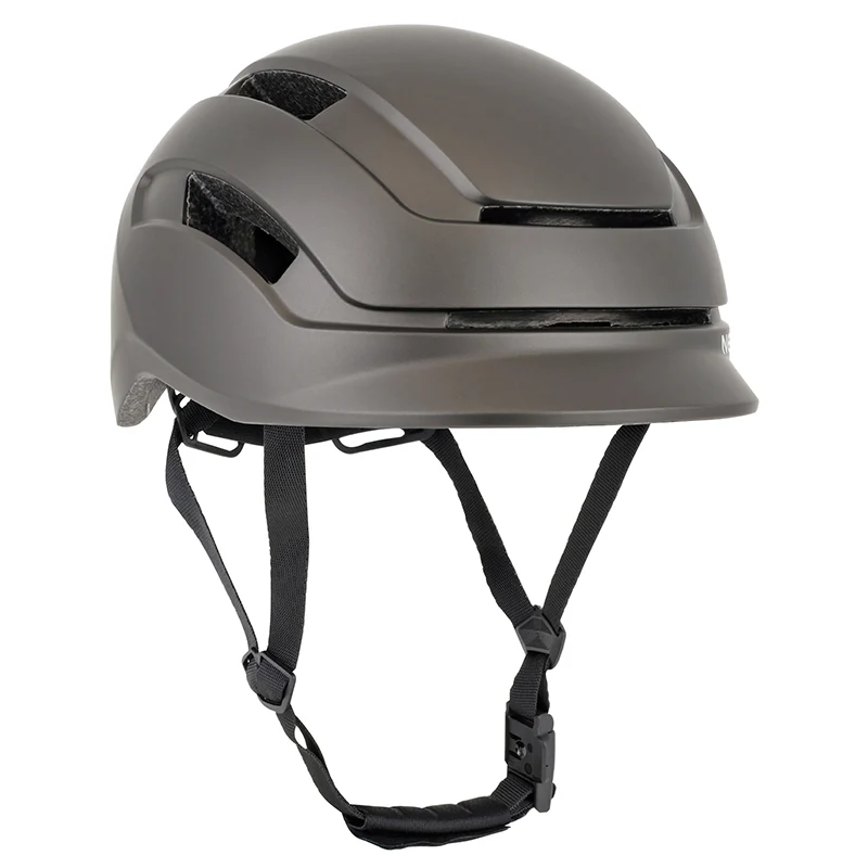 Casque Vélo Adulte Newton Urbain Commuter Anthracite Mat Taille 59-61 Réglage Molette - Éclairage Arrière Usb 290 G -Inclus Câble-